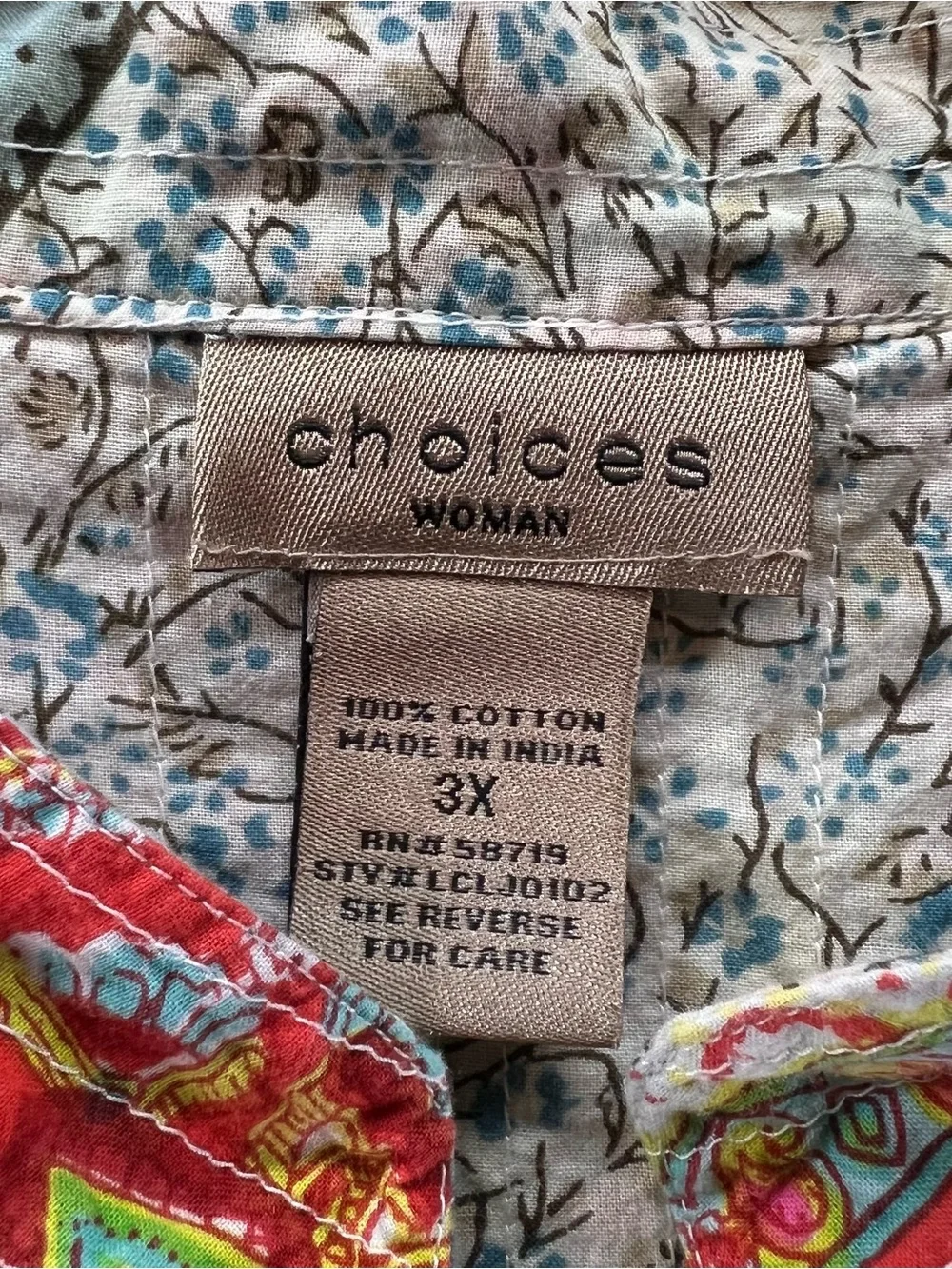Choices Woman Patchwork Kantha Jacket 3X Cotton Boho Colorful Cottagecore Granny - Picture 5 of 11